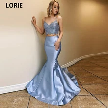 LORIE 2 Pieces Prom Dresses Mermaid Lace Top Satin Skirt Light Blue Evening Gowns Long Elegant Princess Formal Party Dresses
LORIE 2 Pieces Prom Dresses Mermaid Lace Top Satin Skirt Light Blue Evening Gowns Long Elegant Princess Formal Party Dresses