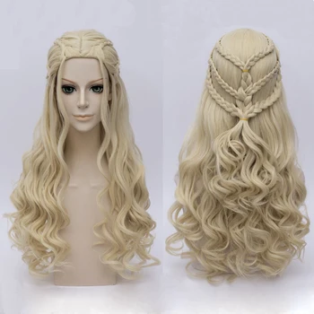 High Quality Game of Thrones Daenerys Targaryen Cosplay Wig Synthetic Hair Long Wavy Dragon of Mother Costume Wigs + Wig Cap
High Quality Game of Thrones Daenerys Targaryen Cosplay Wig Synthetic Hair Long Wavy Dragon of Mother Costume Wigs + Wig Cap