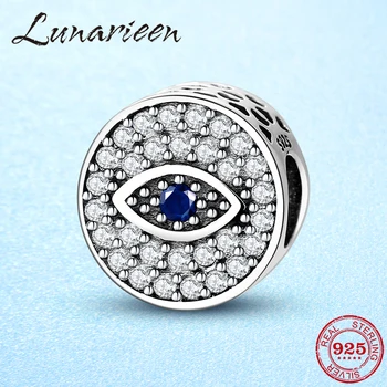 Hot 925 Sterling Silver Sparkling Evil blue zircon eye charms Fit LUNARIEEN Bracelet bangles Fine Jewelry making 
Hot 925 Sterling Silver Sparkling Evil blue zircon eye charms Fit LUNARIEEN Bracelet bangles Fine Jewelry making
