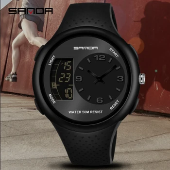 SANDA Men's Waterproof Student Watch Double Display Luminous Multi-function Outdoor Sports Personality Electronic Wristwatch
SANDA Men's Waterproof Student Watch Double Display Luminous Multi-function Outdoor Sports Personality Electronic Wristwatch