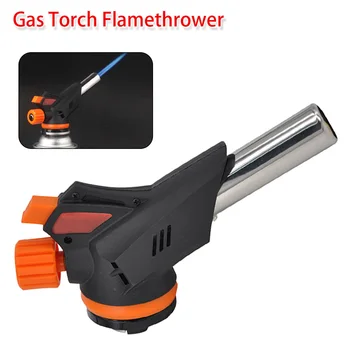 

Metal Flame Gun Welding Gas Torch Gas Butane Blow Burner Flamethrower Auto Ignition Lighter Gun Flame Lighter for Bake Cakes