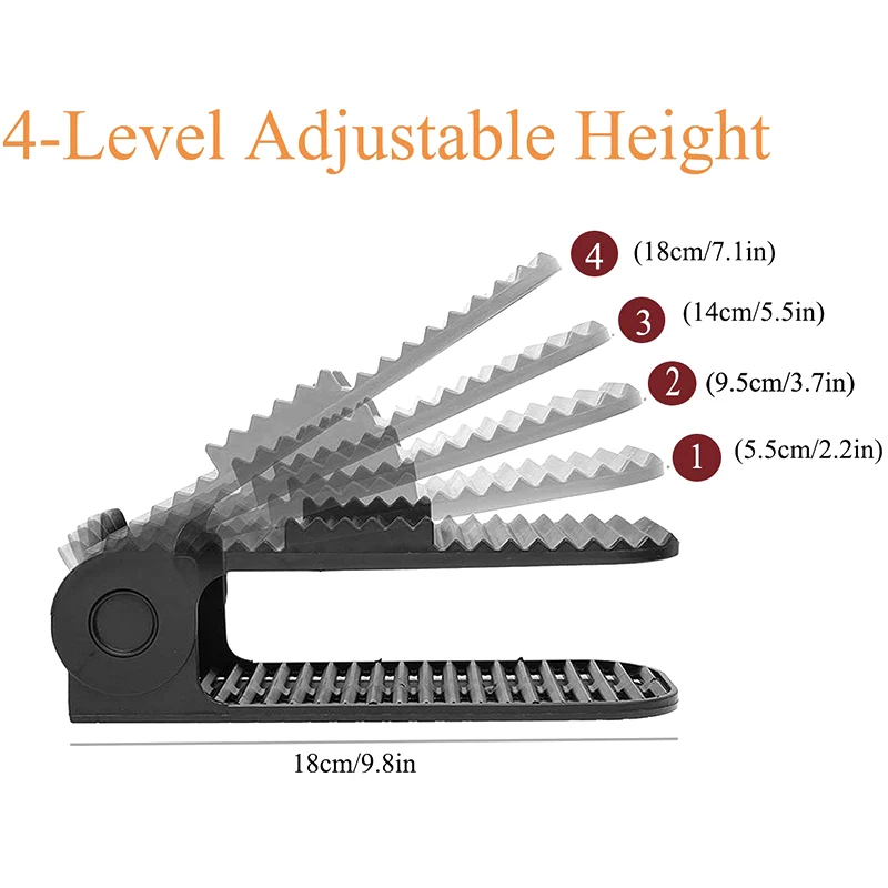 Shoe Slots Organizer, 4-Levels Adjustable Shoe Organizer, Space Saver for Closet, Better Stability Shoe Organizer with More Stab
Shoe Slots Organizer, 4-Levels Adjustable Shoe Organizer, Space Saver for Closet, Better Stability Shoe Organizer with More Stab
