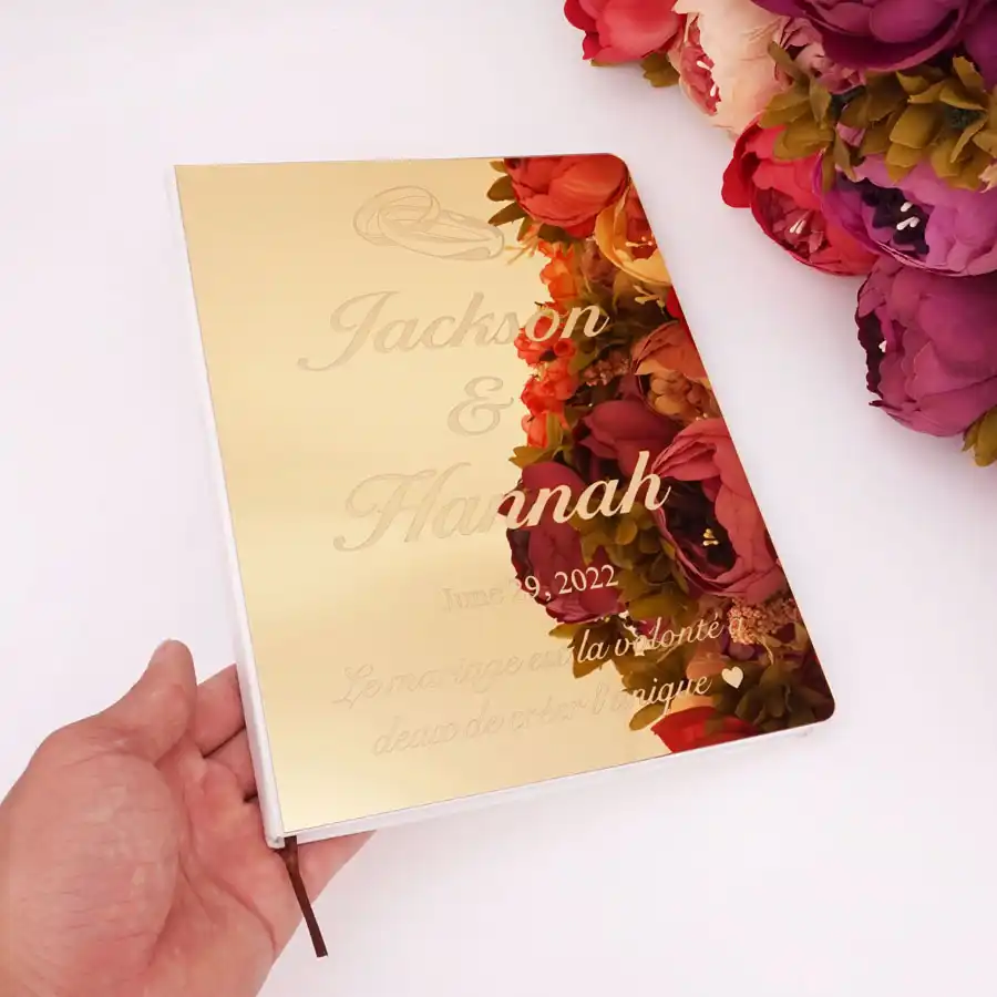 acrylic wedding guest book engraved custom wedding gifts