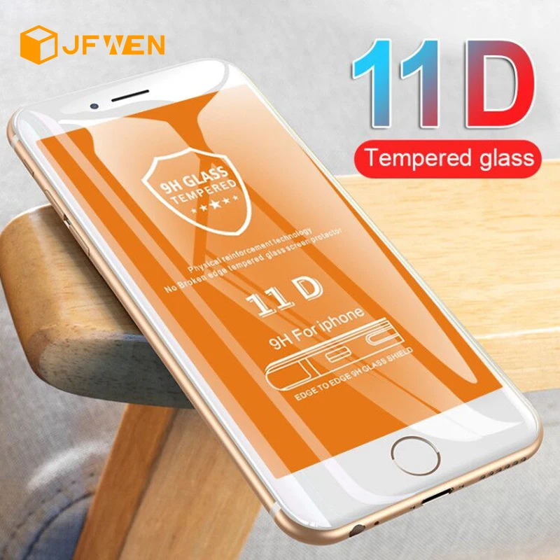 Фото 11D Curved Edge Protective Glass on the For iPhone 7 8 6 6S Plus Tempered Screen Protector 11 Pro X XS Max XR | Мобильные телефоны