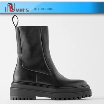 2020 New ZA Winter Ankle Boots Chunky Motocycle Boots For Women Round Toe Slip-on Chelsea Boots Square Mid Heel Soid Shoes Women
2020 New ZA Winter Ankle Boots Chunky Motocycle Boots For Women Round Toe Slip-on Chelsea Boots Square Mid Heel Soid Shoes Women