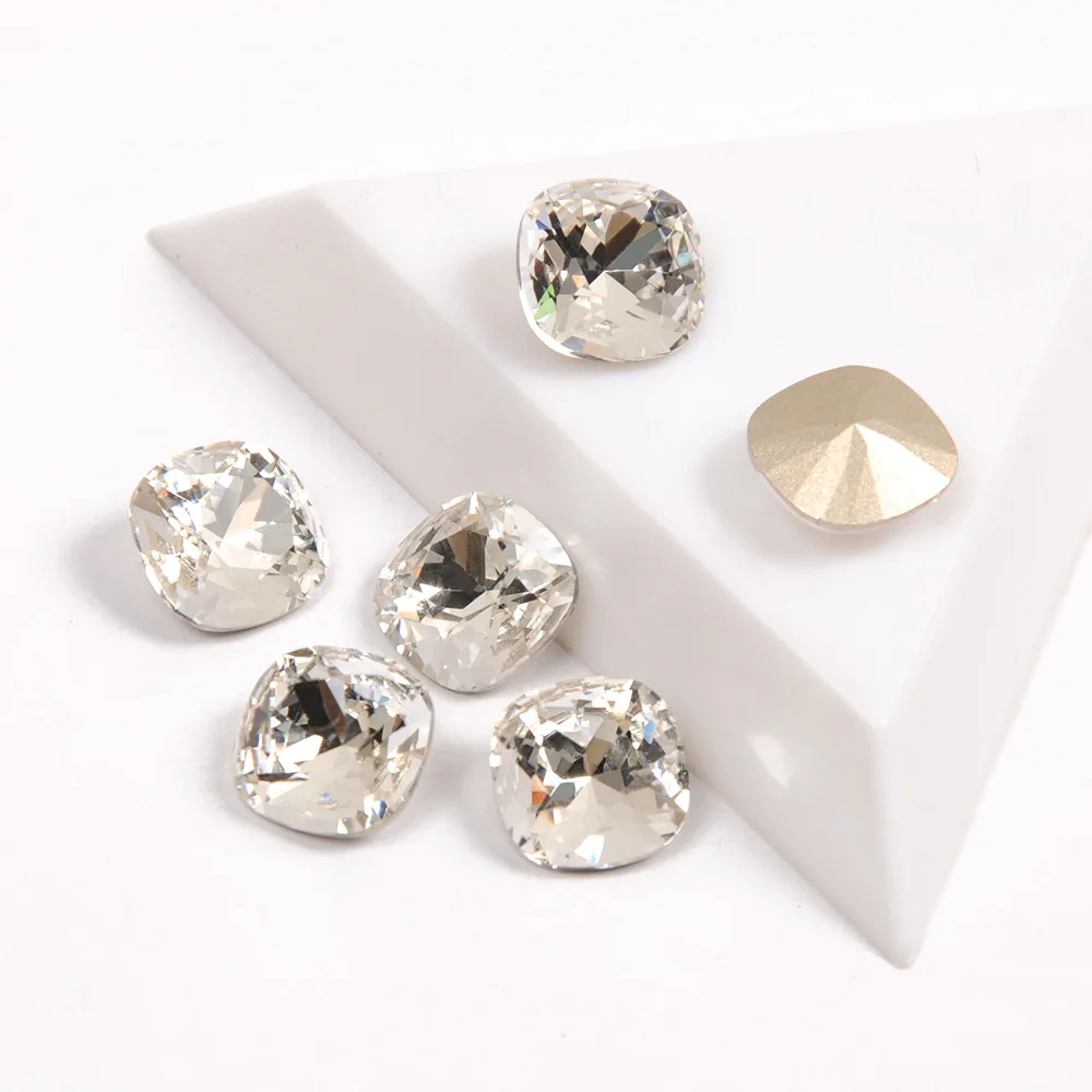 

4470 Nails Strass Crystal Color Cushion Cut Shape Fancy Rhinestones Pouplar Crystal Stone For Nail Art Jewelry Decoration