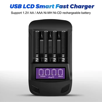 PALO 4 Slots LCD Display Smart Intelligent AA Battery Charger For 1.2V AA / AAA Ni-Cd Ni-MH Rechargeable Battery
PALO 4 Slots LCD Display Smart Intelligent AA Battery Charger For 1.2V AA / AAA Ni-Cd Ni-MH Rechargeable Battery