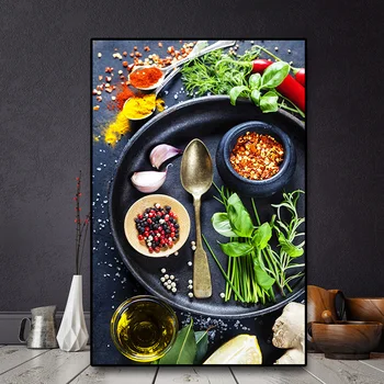 Vegetable Grains Spices Spoon Kitchen Canvas Painting Wall Art Pictures Painting Wall Art for Living Room Home Decor (No Frame) 
Vegetable Grains Spices Spoon Kitchen Canvas Painting Wall Art Pictures Painting Wall Art for Living Room Home Decor (No Frame)