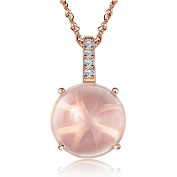 Exquisite Round Pink Natural Stone Pendant Necklace Female Rose Gold Clavicle Chain Fashion Party Jewelry
Exquisite Round Pink Natural Stone Pendant Necklace Female Rose Gold Clavicle Chain Fashion Party Jewelry