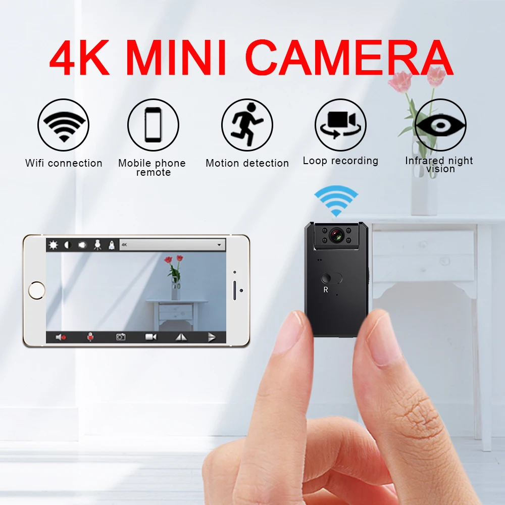 Mini Camera smart WiFi Camcorder IR 4K 1080P HD Night Vision video Micro small ip Cam Motion Detection vlog veicular espia
Mini Camera smart WiFi Camcorder IR 4K 1080P HD Night Vision video Micro small ip Cam Motion Detection vlog veicular espia