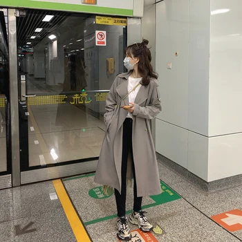 Women's Autumn Loose Midi Length Coat Solid Color Double-breasted With Belt 2020 New Fashion Female Trench Jacket
Women's Autumn Loose Midi Length Coat Solid Color Double-breasted With Belt 2020 New Fashion Female Trench Jacket