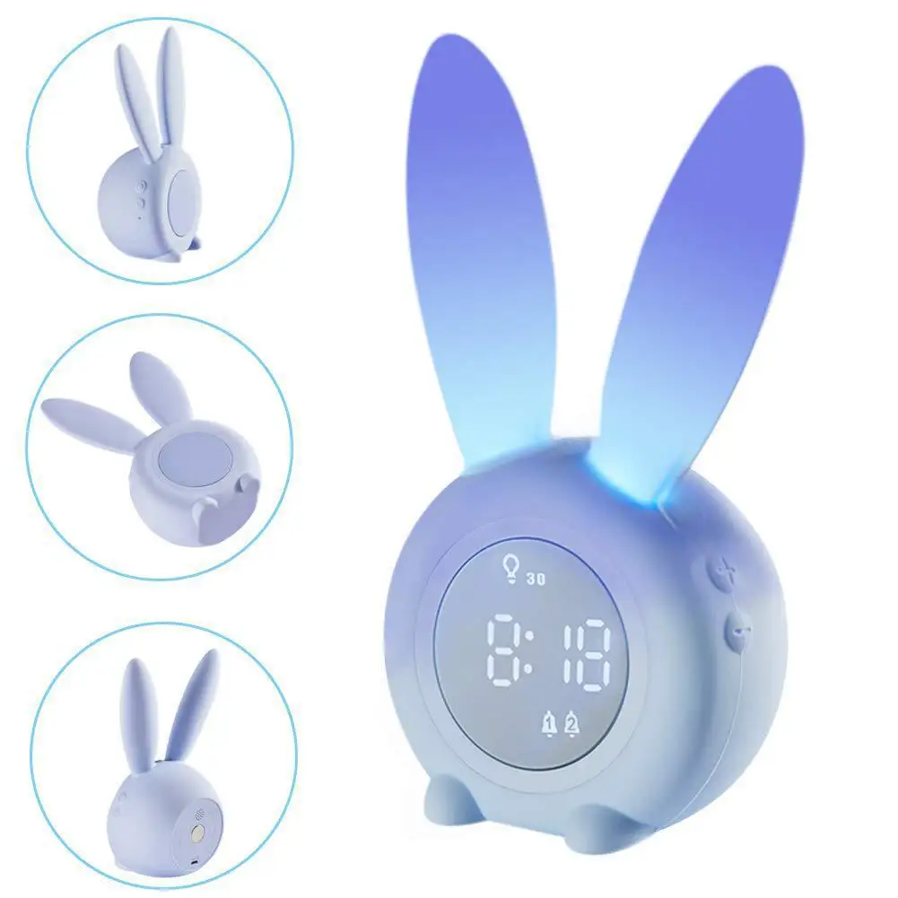 Cartoon Bunny Kids Alarm Clock Sleep Trainer Rechargeable Night Light with 6 Voices Control Sleep Timer with Digital Thermometer
Cartoon Bunny Kids Alarm Clock Sleep Trainer Rechargeable Night Light with 6 Voices Control Sleep Timer with Digital Thermometer