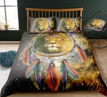 2/3 Pcs Feather Lion Animals Bedding Set With Pillowcase Polyester Printed Bed Linen Duvet Cover Quilt Cover Set Home Textile
2/3 Pcs Feather Lion Animals Bedding Set With Pillowcase Polyester Printed Bed Linen Duvet Cover Quilt Cover Set Home Textile