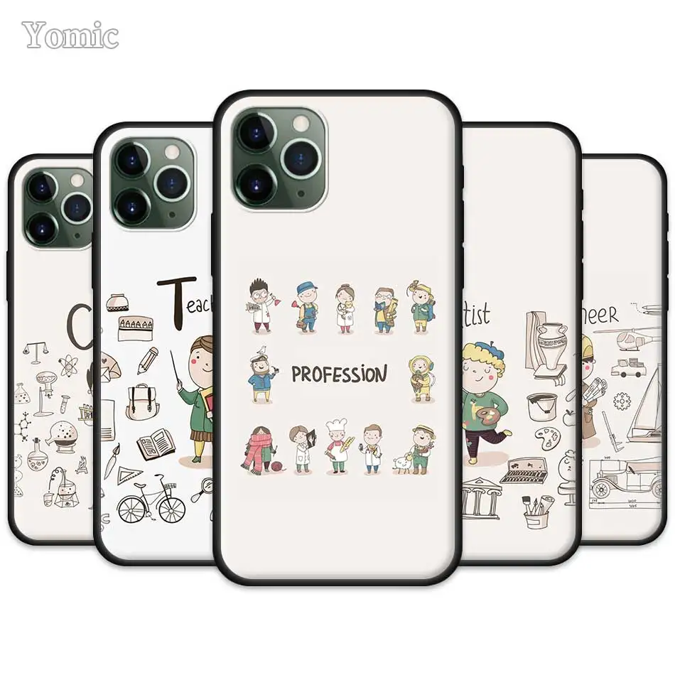 Cute Profession Teacher Silicone Cases for Apple iPhone 11 Pro XR X XS MAX 7 8 6 6S Plus 5 5S SE 5C Black Soft Phone Bolsa Cover
Cute Profession Teacher Silicone Cases for Apple iPhone 11 Pro XR X XS MAX 7 8 6 6S Plus 5 5S SE 5C Black Soft Phone Bolsa Cover