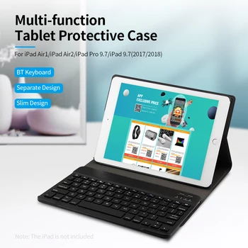 BT Wireless Keyboard Bluetooth Keyboard with Case Tablet Protective Case for iPad Air1/iPad Air2/iPad Pro 9.7/iPad 9.7(2017/2018
BT Wireless Keyboard Bluetooth Keyboard with Case Tablet Protective Case for iPad Air1/iPad Air2/iPad Pro 9.7/iPad 9.7(2017/2018
