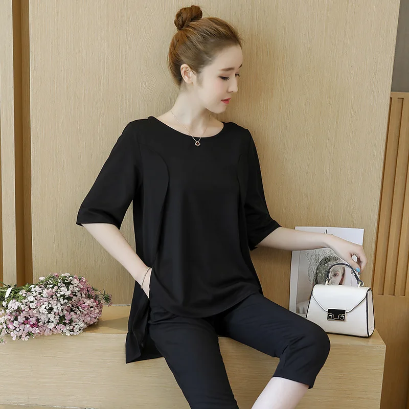 2019 Summer Wear New Style Korean-style WOMEN'S Wear Loose-Fit Slimming Fashion Set Short-sleeved Top Casual Capri Pants Two-Pie
2019 Summer Wear New Style Korean-style WOMEN'S Wear Loose-Fit Slimming Fashion Set Short-sleeved Top Casual Capri Pants Two-Pie