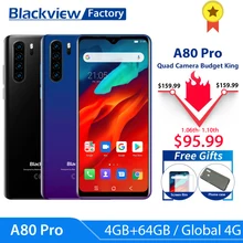 Blackview A80 Pro Quad Posteriore Fotocamera per Smartphone 6.49 ''Waterdrop 4 Gb + 64 Gb Octa Core Android 9.0 Globale versione 4G Lte Mobile Phone(China)