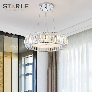 Modern Lustre Crystal Led Chandeliers Lighting Dining Room Chrome Metal Led Pendant Chandelier Lights Foyer Hanging Lamp Fixture 
Modern Lustre Crystal Led Chandeliers Lighting Dining Room Chrome Metal Led Pendant Chandelier Lights Foyer Hanging Lamp Fixture