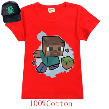 Minecrafting Anime Short Sleeve T Shirt Boys Creeper Tee O-Neck Middle And Big Kids Children's Clothing Girls Summer Tops+Sunhat
Minecrafting Anime Short Sleeve T Shirt Boys Creeper Tee O-Neck Middle And Big Kids Children's Clothing Girls Summer Tops+Sunhat