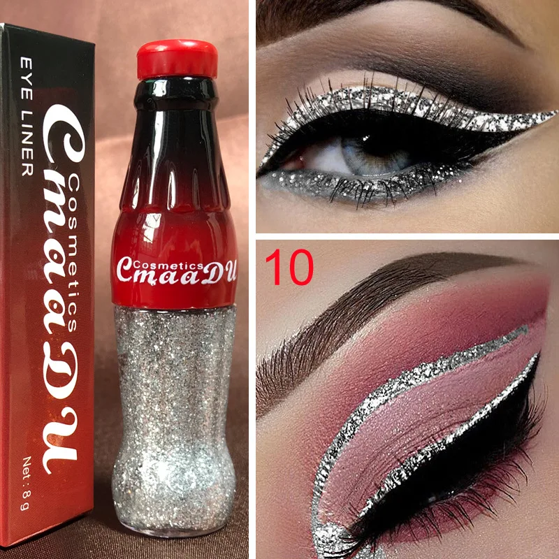 CmaaDu Brand Eye Makeup 12 Colors Glittler Liquid Eyeliner Eyeshadow Fashion Cola Bottle Shape Metallic Color Eye Liner Gel
CmaaDu Brand Eye Makeup 12 Colors Glittler Liquid Eyeliner Eyeshadow Fashion Cola Bottle Shape Metallic Color Eye Liner Gel
