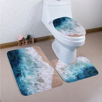 Bathroom 3 pc carpet set 3d-printed bathroom non-slip mat blue ocean wave carpet home decoration
Bathroom 3 pc carpet set 3d-printed bathroom non-slip mat blue ocean wave carpet home decoration