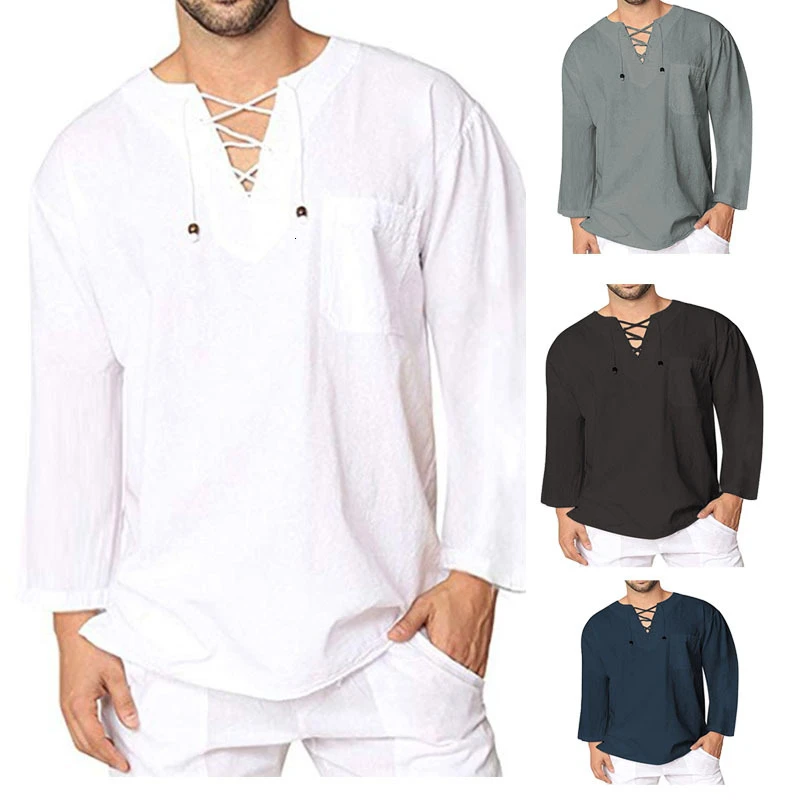 Men Medieval Clothing Loose Blouse Saudi Arabia Bandage Tee Tops Male Cotton Linen T-shirt Viking Pirate Knight Cosplay Costumes
Men Medieval Clothing Loose Blouse Saudi Arabia Bandage Tee Tops Male Cotton Linen T-shirt Viking Pirate Knight Cosplay Costumes