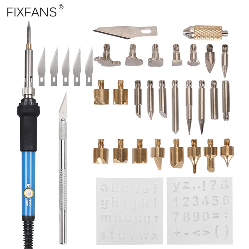 EU Plug 220V 60W Adjustable Soldering Iron Carving Pyrography Tool Wood Embossing Burning Soldering Pen Set Welding Tips Kit
EU Plug 220V 60W Adjustable Soldering Iron Carving Pyrography Tool Wood Embossing Burning Soldering Pen Set Welding Tips Kit