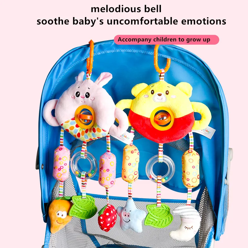 Мобиль для детской кроватки детские плюшевые игрушки с прорезывателем пищалка