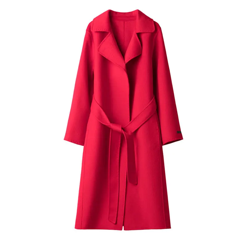 Women's handmade double-faced coat wool coat Korean version of the solid color corrugated wool coat
Women's handmade double-faced coat wool coat Korean version of the solid color corrugated wool coat