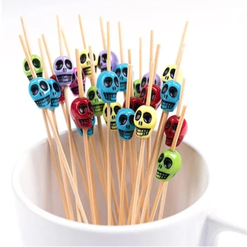 50pcs Disposable Skull Bamboo Stick Bamboo Fork Twisted Party Buffet Fruit Desserts Food Cocktail Sandwich Fork Stick Pick Skew
50pcs Disposable Skull Bamboo Stick Bamboo Fork Twisted Party Buffet Fruit Desserts Food Cocktail Sandwich Fork Stick Pick Skew