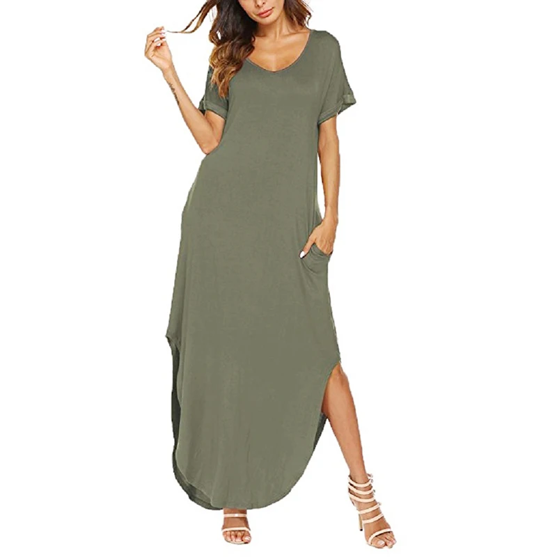 New Casual Maxi Long Dress Sexy Side Split Party Loose Casual Women Plus Size Summer Beach Dresses Short Sleeve Sundress GV828
New Casual Maxi Long Dress Sexy Side Split Party Loose Casual Women Plus Size Summer Beach Dresses Short Sleeve Sundress GV828