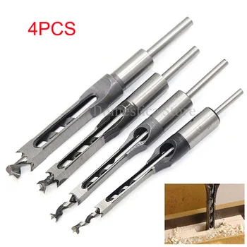 4PCS HSS Twist Drill Bits Square Auger Mortising Chisel Drill Set Square Hole Woodworking Drill Tools Kit Set Extended SawTP-021
4PCS HSS Twist Drill Bits Square Auger Mortising Chisel Drill Set Square Hole Woodworking Drill Tools Kit Set Extended SawTP-021