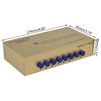 2020 New 8 Port VGA Switch Video Switcher Box 1920*1440 250MHz 8 in 1 out Selector for PC
2020 New 8 Port VGA Switch Video Switcher Box 1920*1440 250MHz 8 in 1 out Selector for PC