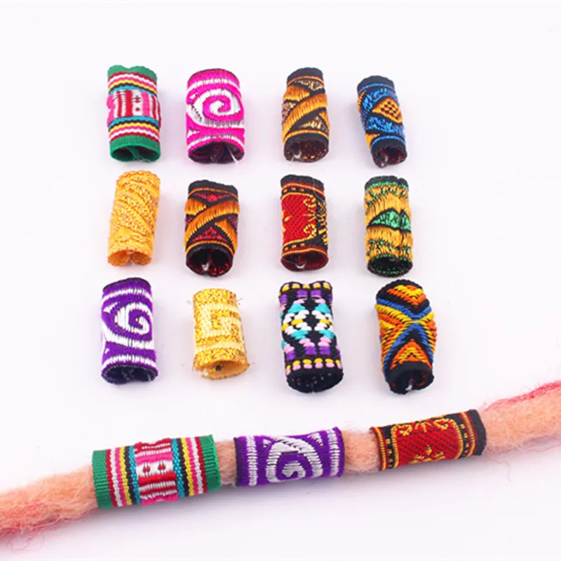 

10Pcs/Lot colorful mix fabric hair braid dread dreadlock beads rings tube approx 5-7mm hole size