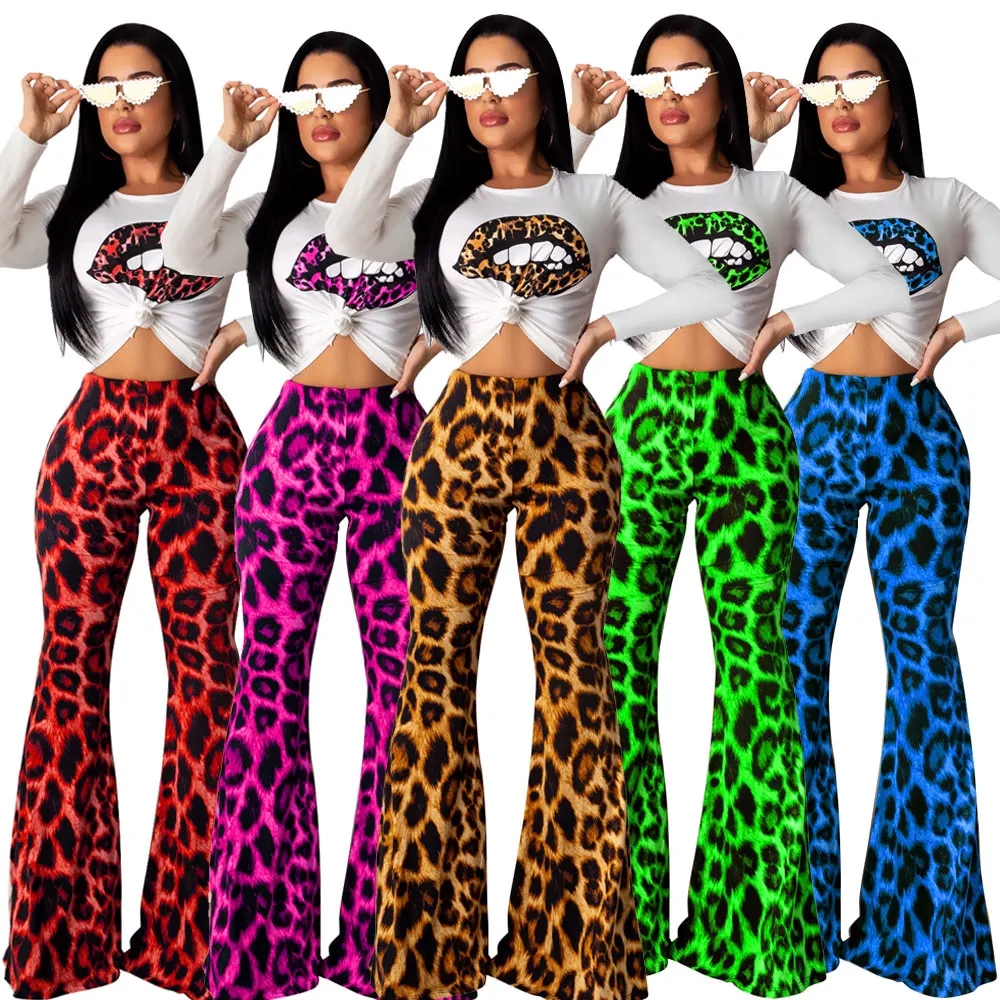 2019 Spring Autumn New 2 Piece Set Women Leopard Lip Print Long Sleeve Top Pant Set Casual Slim Flare Pant Fashion Two Piece Set
2019 Spring Autumn New 2 Piece Set Women Leopard Lip Print Long Sleeve Top Pant Set Casual Slim Flare Pant Fashion Two Piece Set