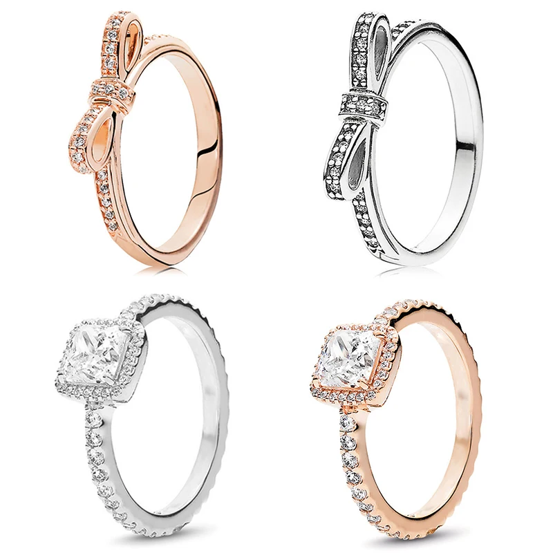 Rose Gold Color Silver Ring Sparkling Bow Knot Stackable Fine Ring Micro Pave Clear CZ for Women Wife Couple Gift Jewelry
Rose Gold Color Silver Ring Sparkling Bow Knot Stackable Fine Ring Micro Pave Clear CZ for Women Wife Couple Gift Jewelry