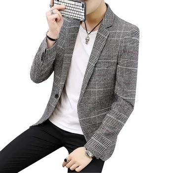 Fashion Plaid Suit Men Spring and Autumn Long-sleeved Jacket Slim Design Men's Business Casual Suit Single-breasted Male Blazers
Fashion Plaid Suit Men Spring and Autumn Long-sleeved Jacket Slim Design Men's Business Casual Suit Single-breasted Male Blazers