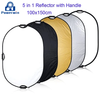 Powerwin 5 in 1 Reflector 100x150cm with Handle Portable Collapsible Disc Camera Flash Studio Video Light Stand Softbox Diffuser
Powerwin 5 in 1 Reflector 100x150cm with Handle Portable Collapsible Disc Camera Flash Studio Video Light Stand Softbox Diffuser