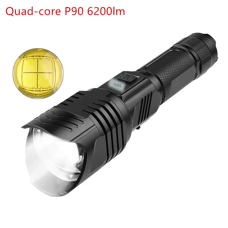 AEFJ Quad-core XHP90 super bright LED Flashlight With smart chip Waterproof With bottom outdoor safety hammer By 26650 battery
AEFJ Quad-core XHP90 super bright LED Flashlight With smart chip Waterproof With bottom outdoor safety hammer By 26650 battery