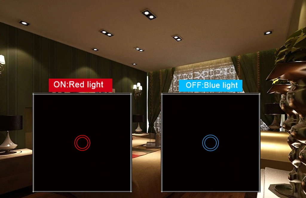 Szaoju Touch switch, EU standard, white crystal, glass panel,Wall switch, AC110-220v, 1 Set 1 Way wall light, wall touch screen