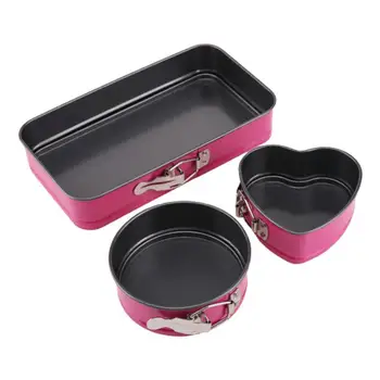 3pcs/set Round/heart/square Cake Baking Pan Carbon Bottom Molds Bakeware Springform Cake Steel Pan Non-Stick Removable D1W0 
3pcs/set Round/heart/square Cake Baking Pan Carbon Bottom Molds Bakeware Springform Cake Steel Pan Non-Stick Removable D1W0