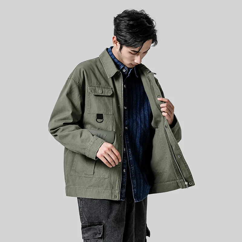 2019 New Style Japanese-style Popular Brand Coat Men's Autumn And Winter Labeling Solid Color Fold-down Collar Loose-Fit Tooling
2019 New Style Japanese-style Popular Brand Coat Men's Autumn And Winter Labeling Solid Color Fold-down Collar Loose-Fit Tooling