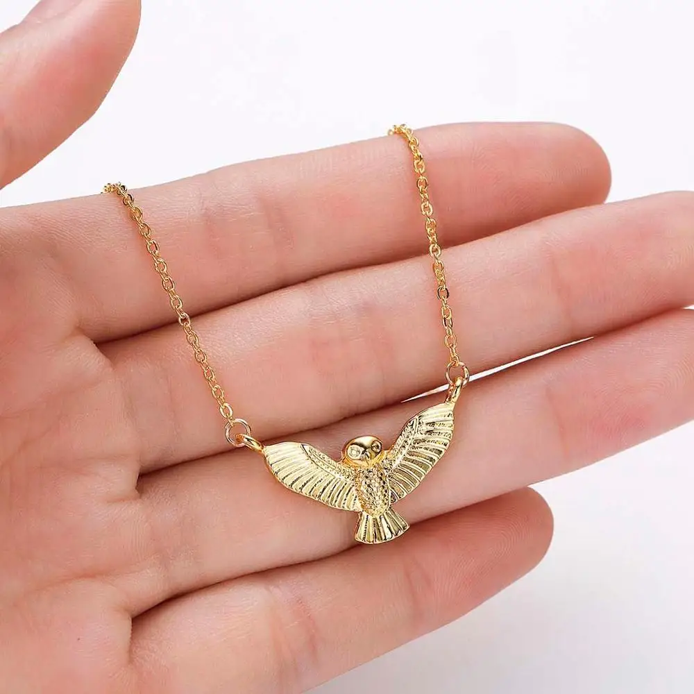 3D ожерелье Chandler в виде совы милое с подвеской птицы простое покрытое
