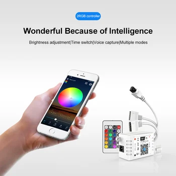RGB LED Strip Light Controller WiFi Smart Remote Control For 12V 24V LED Lights Support Amazon Alexa/Google 16 Million Color RGB
RGB LED Strip Light Controller WiFi Smart Remote Control For 12V 24V LED Lights Support Amazon Alexa/Google 16 Million Color RGB