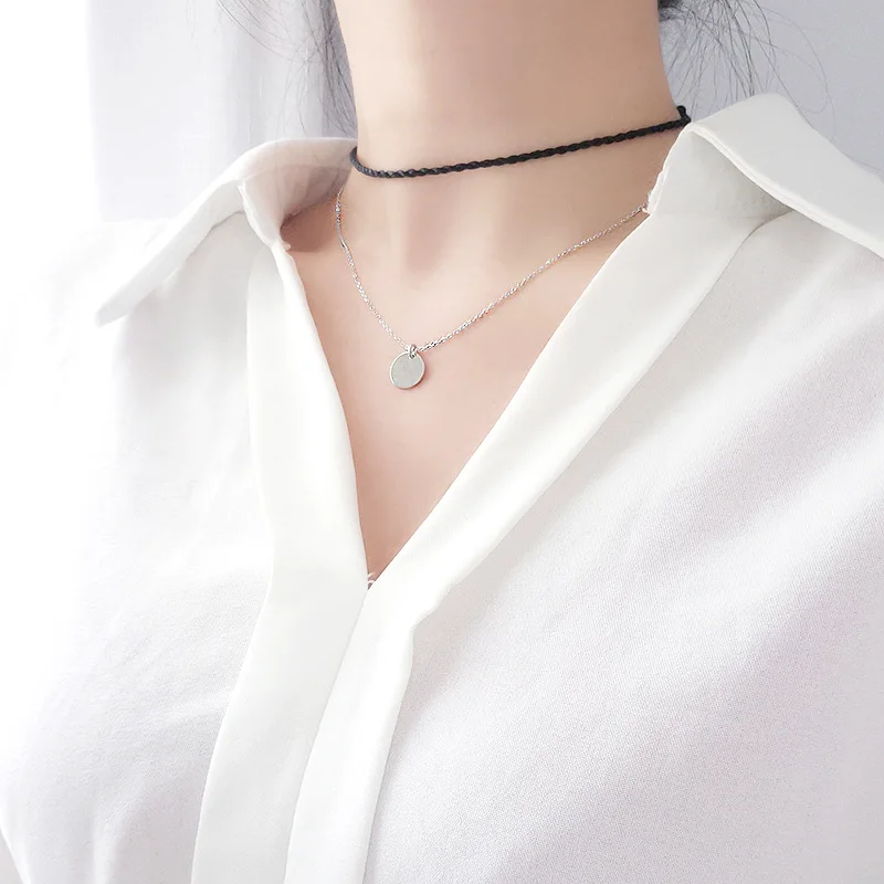 Minimalist CHIC Short Choker 925 Sterling Cool Versatile round Plate Choker Necklace Japanese Korean Pendant Students
Minimalist CHIC Short Choker 925 Sterling Cool Versatile round Plate Choker Necklace Japanese Korean Pendant Students