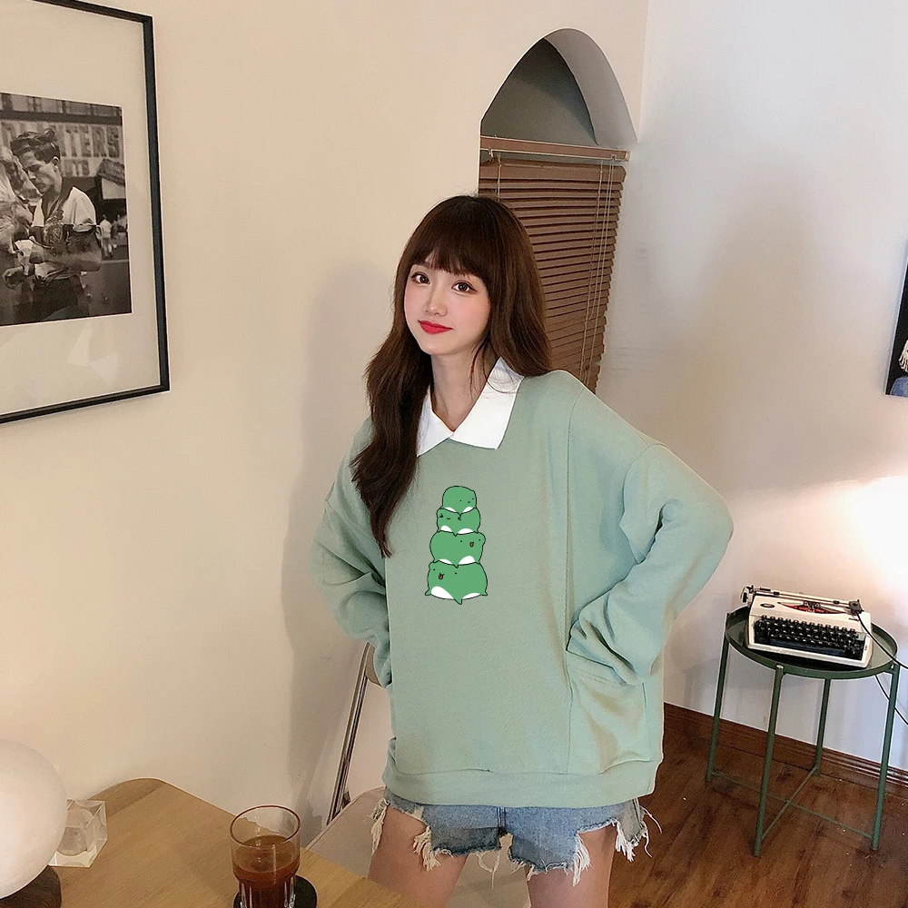 Hoodies Ladies Oversized Streetwear Spring Autumn Graphic Hoodies Cotton Turn-down Collar Sweatshirts Cartoon Women Cute Frog
Hoodies Ladies Oversized Streetwear Spring Autumn Graphic Hoodies Cotton Turn-down Collar Sweatshirts Cartoon Women Cute Frog