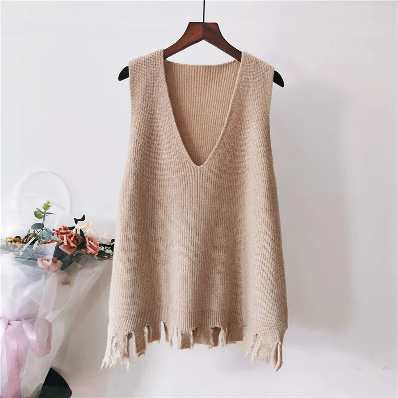 2019 Autumn and winter Sweater Vest Women Sleeveless O-Neck Back cross split Knitted Pullover Vest Female Jumper pull femme
2019 Autumn and winter Sweater Vest Women Sleeveless O-Neck Back cross split Knitted Pullover Vest Female Jumper pull femme