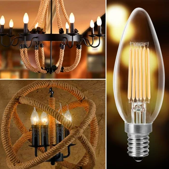 6W LED Light Bulb 2700K Warm White E14 Base Candelabra Bulb LED Lamp 50W Equivalent Clear Filament Vintage Style LED Light Bulb
6W LED Light Bulb 2700K Warm White E14 Base Candelabra Bulb LED Lamp 50W Equivalent Clear Filament Vintage Style LED Light Bulb