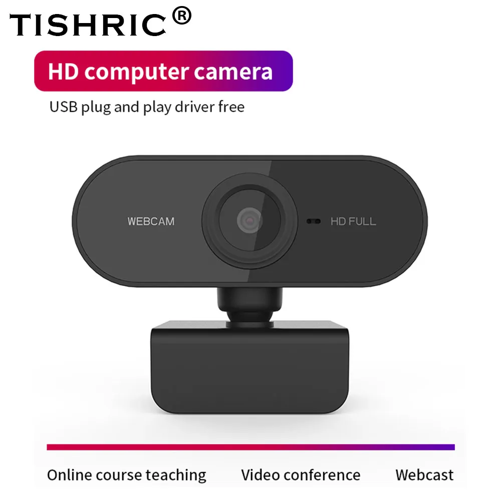 USB веб-камера TISHRIC 1080P с микрофоном USB-камера для компьютера гибкая 2 м пикселя Full HD
