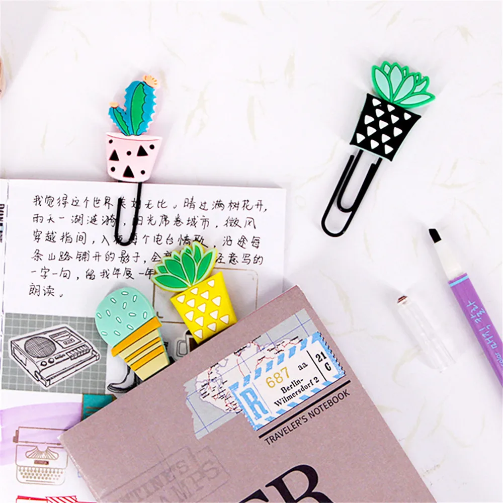 4pcs/lot Creative Kawaii Cactus Pineapple Paper Clip Cute Cartoon Bookmark Decorative File Memo Clips Stationery
4pcs/lot Creative Kawaii Cactus Pineapple Paper Clip Cute Cartoon Bookmark Decorative File Memo Clips Stationery